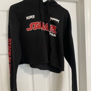 Justin Bieber stadium tour cropped sweatshirt